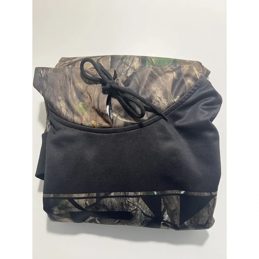 N2K Natin2Krazy Men's Hoodie Camouflage Black Pullover Sz S Y2K Hunting Skate